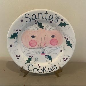 VTG Homemade Painted Santa’s Cookies Plate